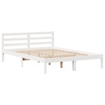 vidaXL Cadre de lit sans matelas blanc 135x190 cm bois de pin massif