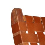 vidaXL Chaise pliable bandes croisées marron cuir véritable