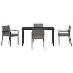 vidaXL Ensemble de jardin 5 pièces Gris Rattan synthétique