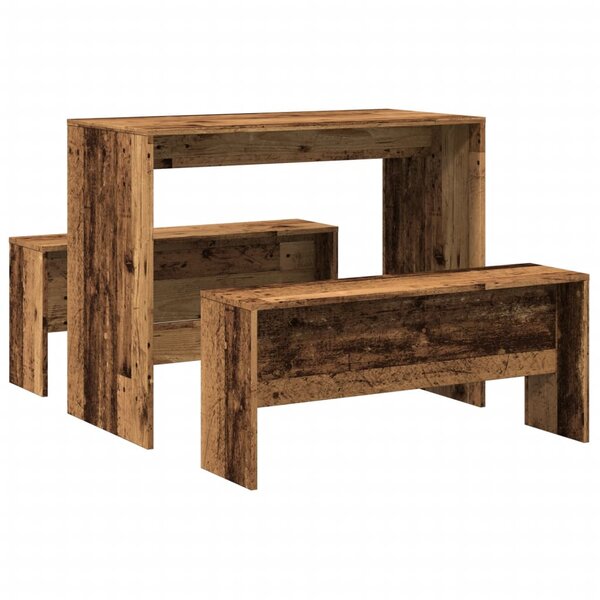vidaXL Ensemble table à manger et bancs 3 Pièces bois d'ingénierie