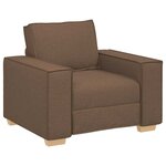 vidaXL Canapé 3 Pièces Marron Tissu en lin mélangé