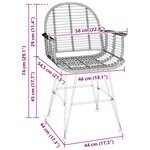 vidaXL Chaise de salle à manger 2 Pièces Naturel 44 x 44 x 74 cm
