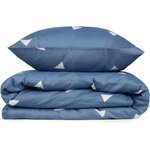 Parure de lit - housse de couette 220 x 240 + 2 taies d'oreiller 60 x 60 65 coton- Bleu