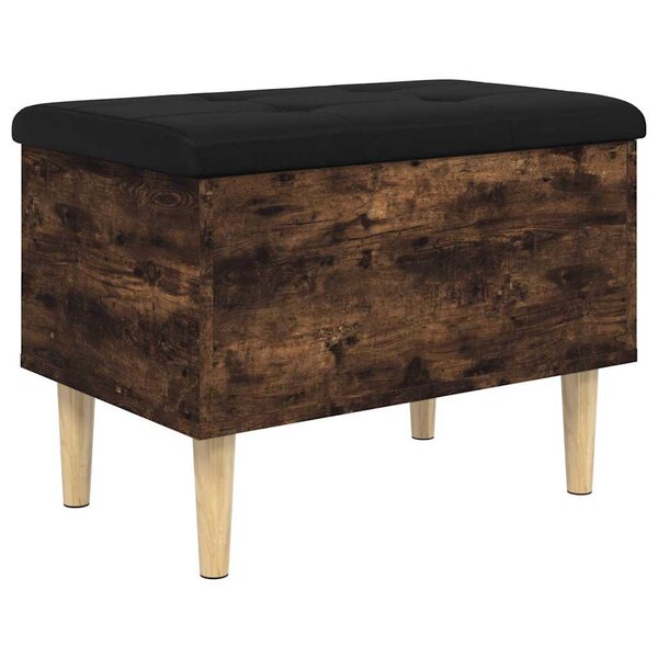 vidaXL Banc de rangement chêne fumé 62x42x46 cm bois d'ingénierie