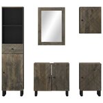 vidaXL Ensemble de meubles de salle de bain 5 Pièces noir manguier massif
