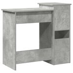 vidaXL Bureau avec étagères gris béton 84x40x78 cm bois d'ingénierie