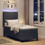 vidaXL Lit à Ressorts avec Matelas LED Gris foncé 80 x 200 cm Velours