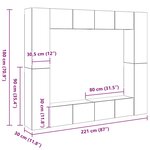 vidaXL Ensemble de meubles TV 8 Pièces Chêne sonoma Bois d'ingénierie