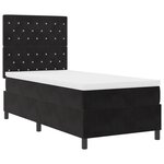 Lit avec sommier à ressorts et matelas vidaXL avec LED Noir 100x200 cm Velours