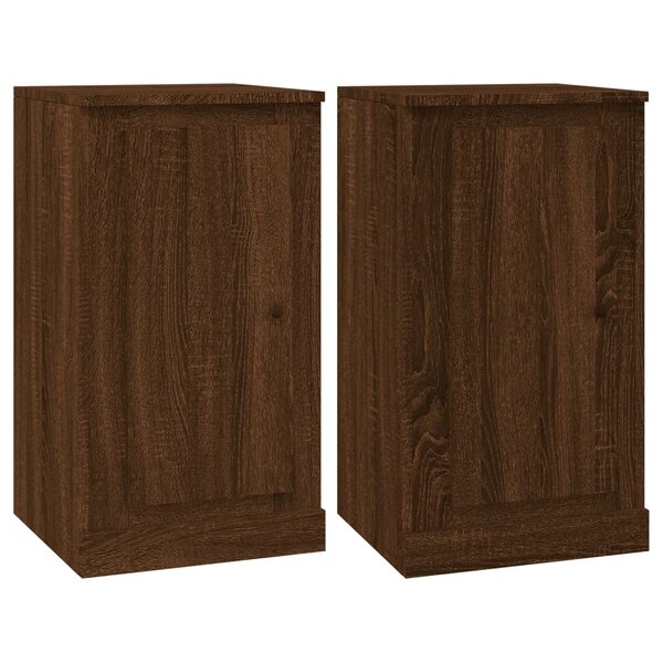 vidaXL Buffets 2 Pièces chêne marron 37 5x35 5x67 5 cm bois d'ingénierie