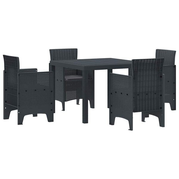 vidaXL Ensemble de salle à manger pour jardin 5 Pièces Anthracite