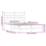 vidaXL Cadre de lit sans matelas chêne marron 120x190 cm