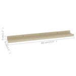 vidaXL Étagères murales 4 Pièces chêne sonoma 60x9x3 cm