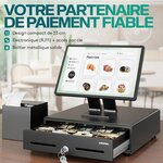 ACROPAQ Tiroir Caisse Compatible avec Caisse Enregistreuse RJ11  34x33x10 - 8 compartiments Monnaie & 4 à Billets  Insert Amovible