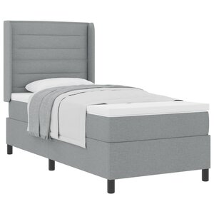 vidaXL Lit à ressorts avec matelas Gris clair 200 x 100 cm tissu