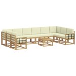vidaXL Ensemble de canapés d'extérieur 11 pc Blanc et crème