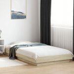 vidaXL Cadre de lit avec lumières LED chêne sonoma 100x200 cm