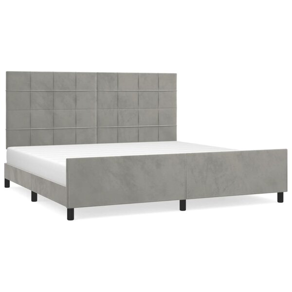 vidaXL Cadre de lit sans matelas gris clair 200x200 cm velours