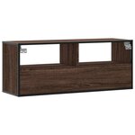 vidaXL Meuble TV chêne marron 100x31x39 5cm bois d'ingénierie et métal