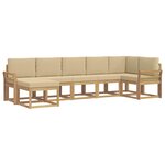 vidaXL Ensemble de canapés d'extérieur 7 Pièces Blanc et Beige Polyester