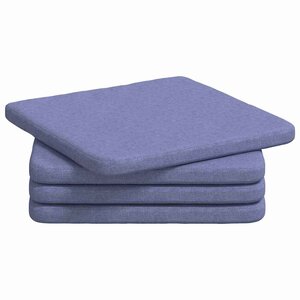 vidaXL Coussins de siège 4 pc tissu Bleu denim 40 x 40 x 3 cm