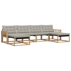 vidaXL Ensemble de canapés d'extérieur 6 pc Blanc et gris clair
