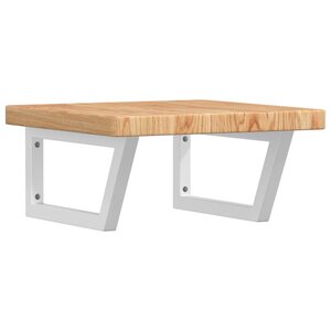 vidaXL Étagère de vasque murale acier et bois de chêne massif