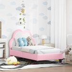vidaXL Cadre de lit pour tout-petit avec tête de lit Rose 70 x 140 cm