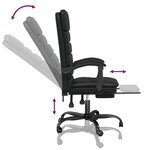 vidaXL Fauteuil de massage inclinable de bureau Noir Similicuir