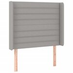 vidaXL Tête de lit à LED Gris clair 93x16x118/128 cm Tissu