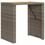 vidaXL Ensemble de bar de jardin 5 Pièces avec coussins gris poly rotin