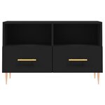 vidaXL Meuble TV Noir 80x36x50 cm Bois d'ingénierie