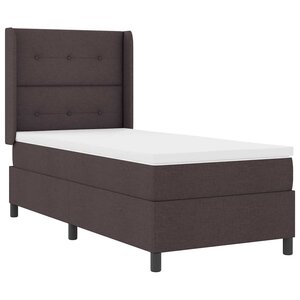 vidaXL Lit à ressort LED avec matelas Marron foncé 80 x 200 cm tissu
