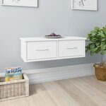 vidaXL Étagère murale et tiroirs Blanc 60x26x18 5 cm Bois d'ingénierie