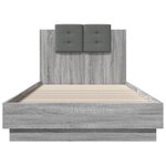 vidaXL Cadre de lit avec LED sans matelas sonoma gris 90x200 cm