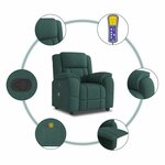 vidaXL Fauteuil de massage inclinable Vert foncé Tissu