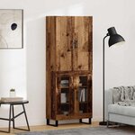 vidaXL Haut Armoire 2 Pièces Bois Ancien Bois Aggloméré et Verre