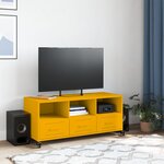 vidaXL Meuble TV jaune moutarde 100 5x39x43 5 cm acier