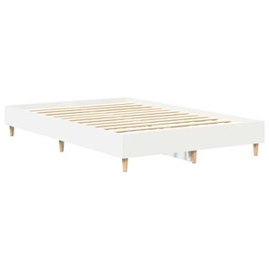 vidaXL Cadre de lit Blanc 137 x 190 cm Bois d'ingénierie