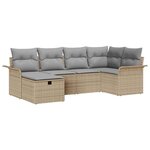 vidaXL Ensemble de canapé de jardin 6 Pièces Beige et Gris clair