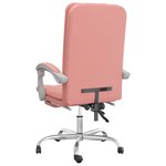 Chaise fauteuil siège pivotante de inclinable de bureau informatique étude similicuir rose 02_0024270