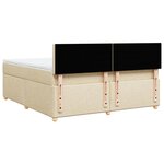 vidaXL Sommier à lattes de lit avec matelas Crème 180x200 cm Tissu