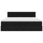 VidaXL Cadre de lit ottoman avec matelas noir 160x200 cm velours