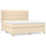 vidaXL Sommier à lattes de lit avec matelas Crème 180x200 cm Tissu