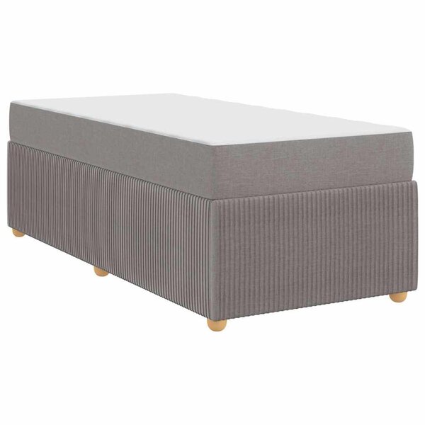 vidaXL Cadre de lit avec matelas Taupe 90 x 200 cm tissu