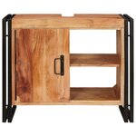 vidaXL Meuble sous-vasque de salle de bain Bois d'acacia massif  fer