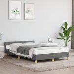 vidaXL Cadre de lit sans matelas gris foncé 120x190 cm tissu