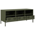 vidaXL Meuble TV vert olive 101 5x39x43 5 cm acier laminé à froid
