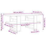 vidaXL Table basse noir 102x55x42 cm bois d'ingénierie