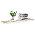 vidaXL Étagères flottantes 2 Pièces chêne et blanc 120x23 5x3 8 cm MDF